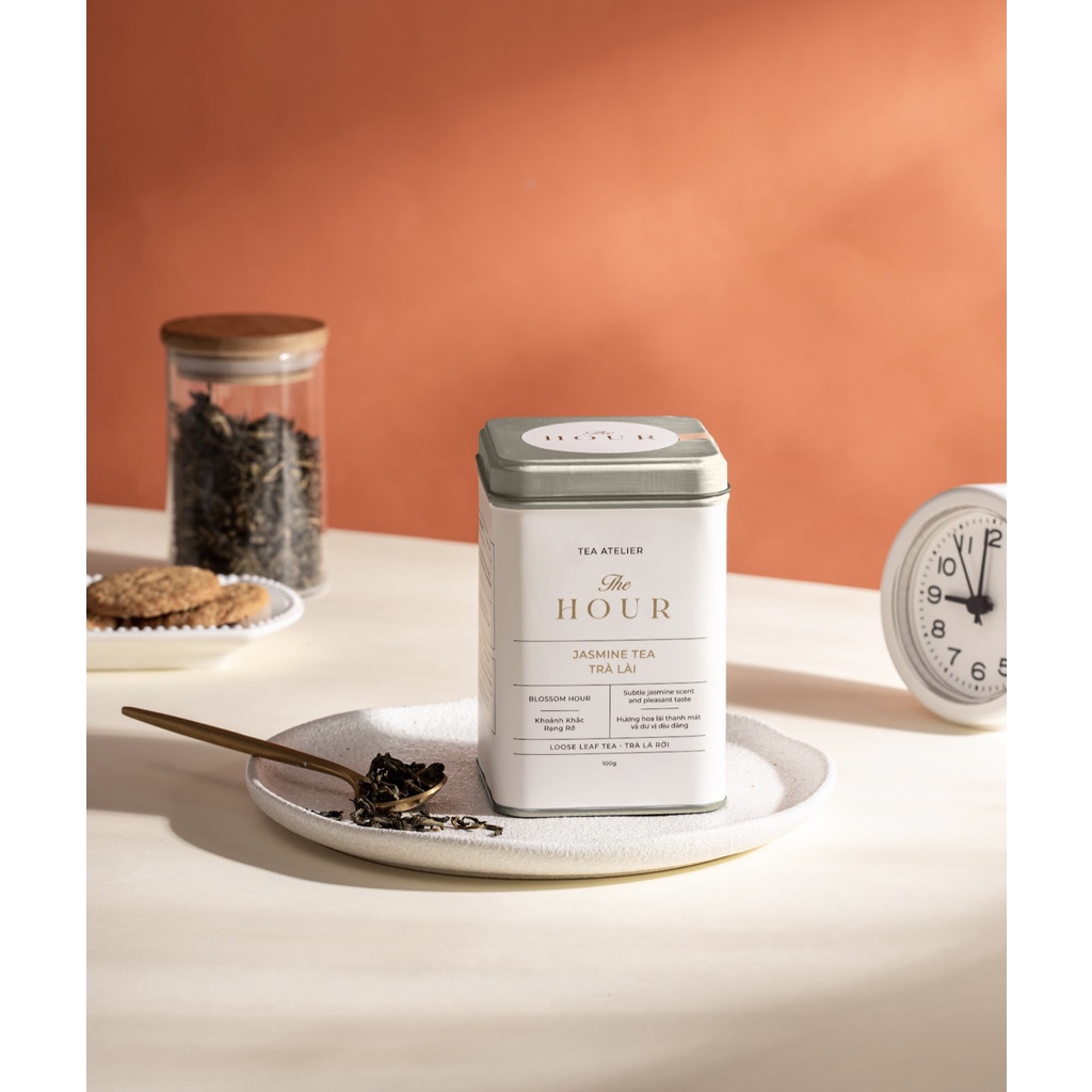 Trà xanh Lài The Hour Tea hộp thiếc 100g lịch sự