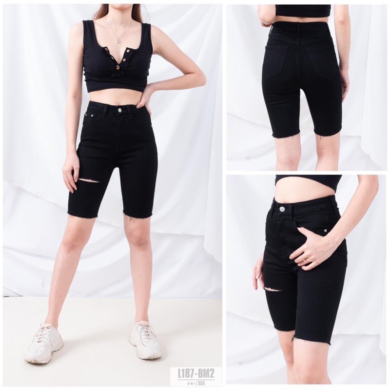 Quần jean nữ bigsize ngang gối 60kg - 95kg/ ngố đại size 32 - 36 | BigBuy360 - bigbuy360.vn
