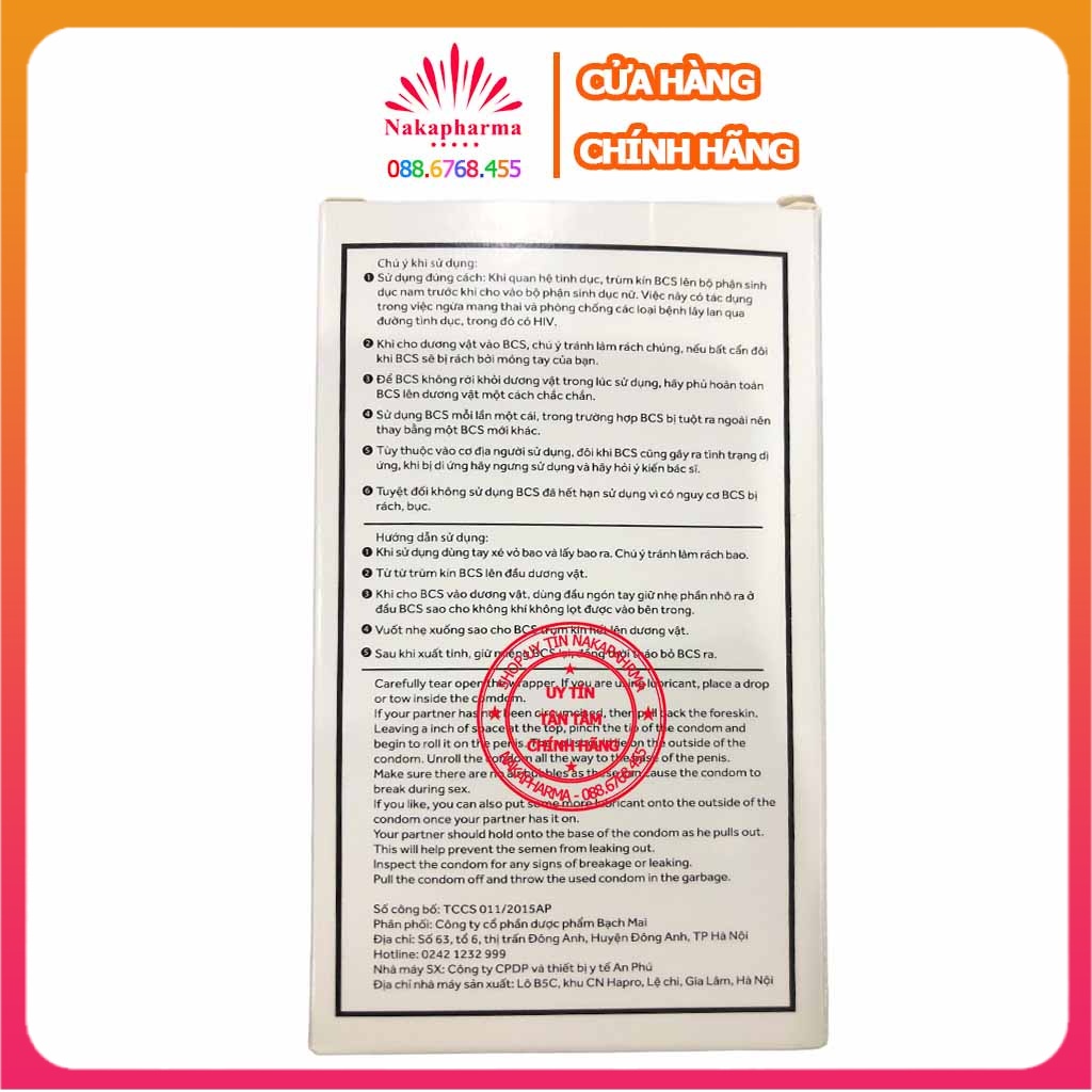 Bao cao su AZ siêu mỏng - BCS AZ - Hàng Viêt Nam chất lượng cao, hương hoa hồng