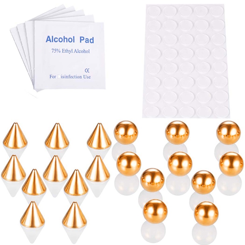 [Hàng mới về] Bộ khuyên tai/ mũi/ môi/ lông mày bằng thép không gỉ kèm miếng dán tiện lợi