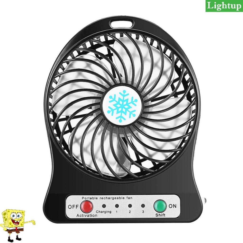 Quạt đèn LED nhỏ di động Máy làm mát không khí Pin hoạt động Quạt đèn LED sạc USB