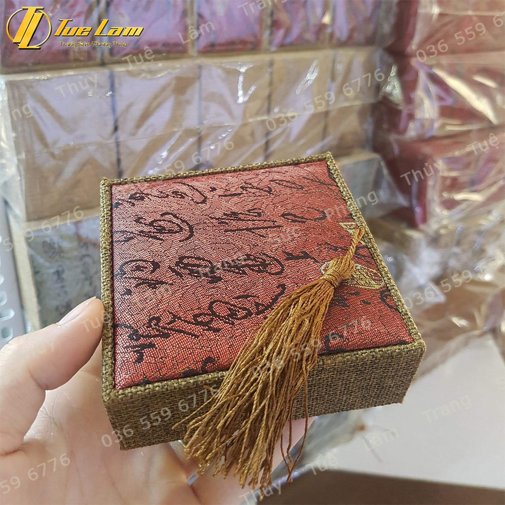 Vòng Tay Nữ Chỉ Handmade Hồ Ly Đuôi Cuộn Đá Sơn Thủy màu Xanh Rêu DIY - Tuệ Lâm