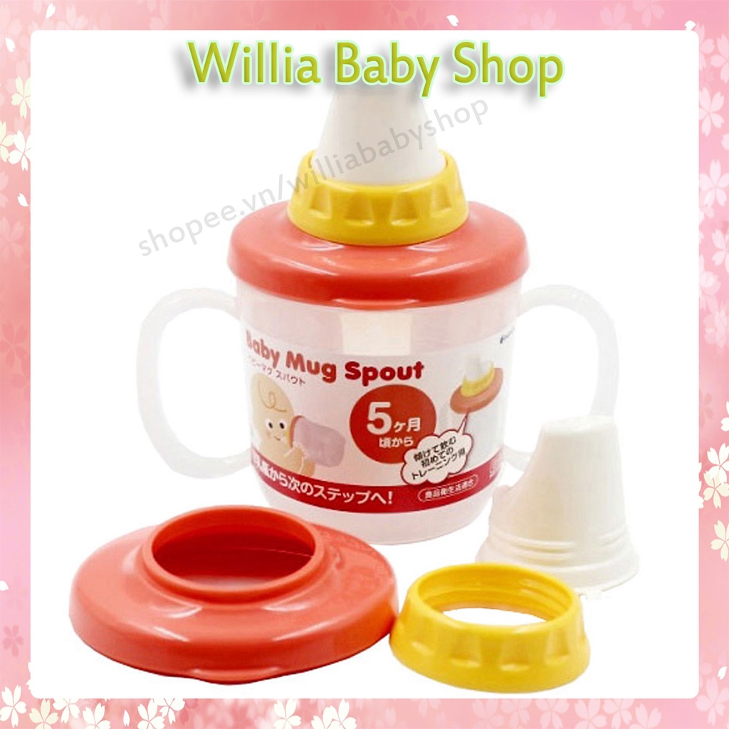 Bình Tập Uống Nước Cho Bé Inomata Willia Baby Shop, CHỐNG SẶC Có Tay Cầm Chịu Nhiệt, Bình Uống Nước Cho Bé 230Ml