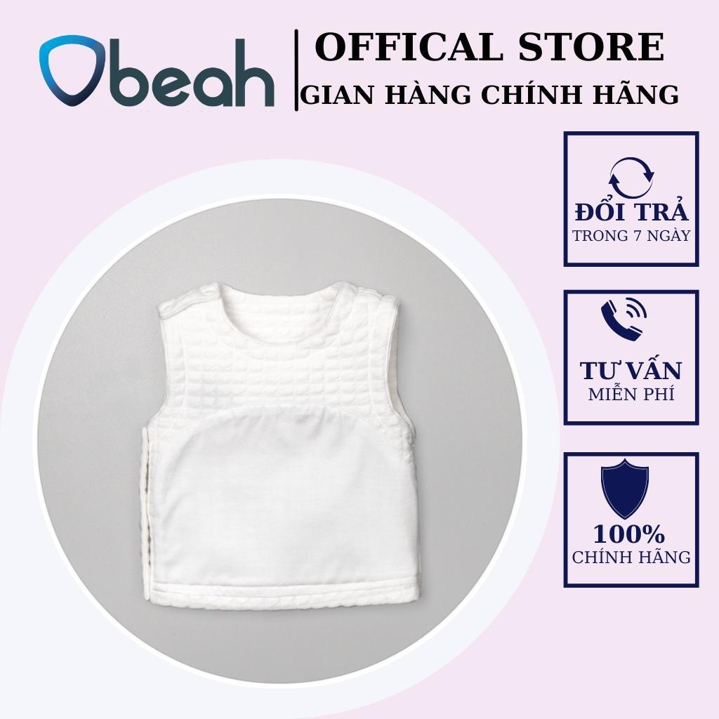 áo ghile cho bé sơ sinh chất liểu vải trần bông cotton mềm dày dặn thấm hút mồ hôi Obeah màu trắng size 59 đến 90 cho bé