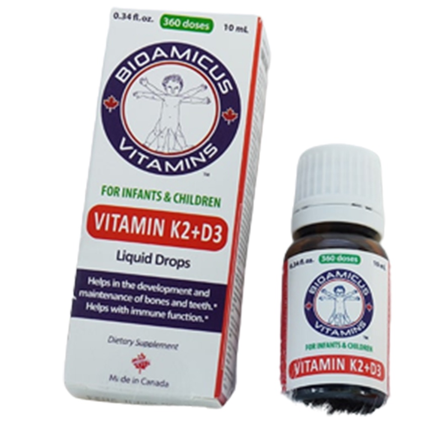 Bioamicus Vitamin K2 D3 Liquid Drops giúp bổ sung vitamin D3 & K2 cho