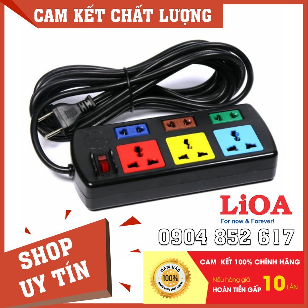 Nơi 2021√ Trang Chủ Ổ cắm điện LIOA, 4 lỗ 6 lỗ 10 lỗ, có công tắc, ~2000W - 3300W, dây dài 3m/5m