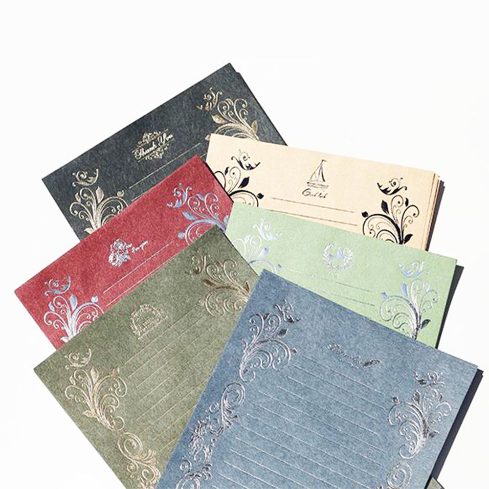 Bộ 4 tấm giấy ghi chú họa tiết chữ màu đồng phong cách vintage thanh lịch sang trọng