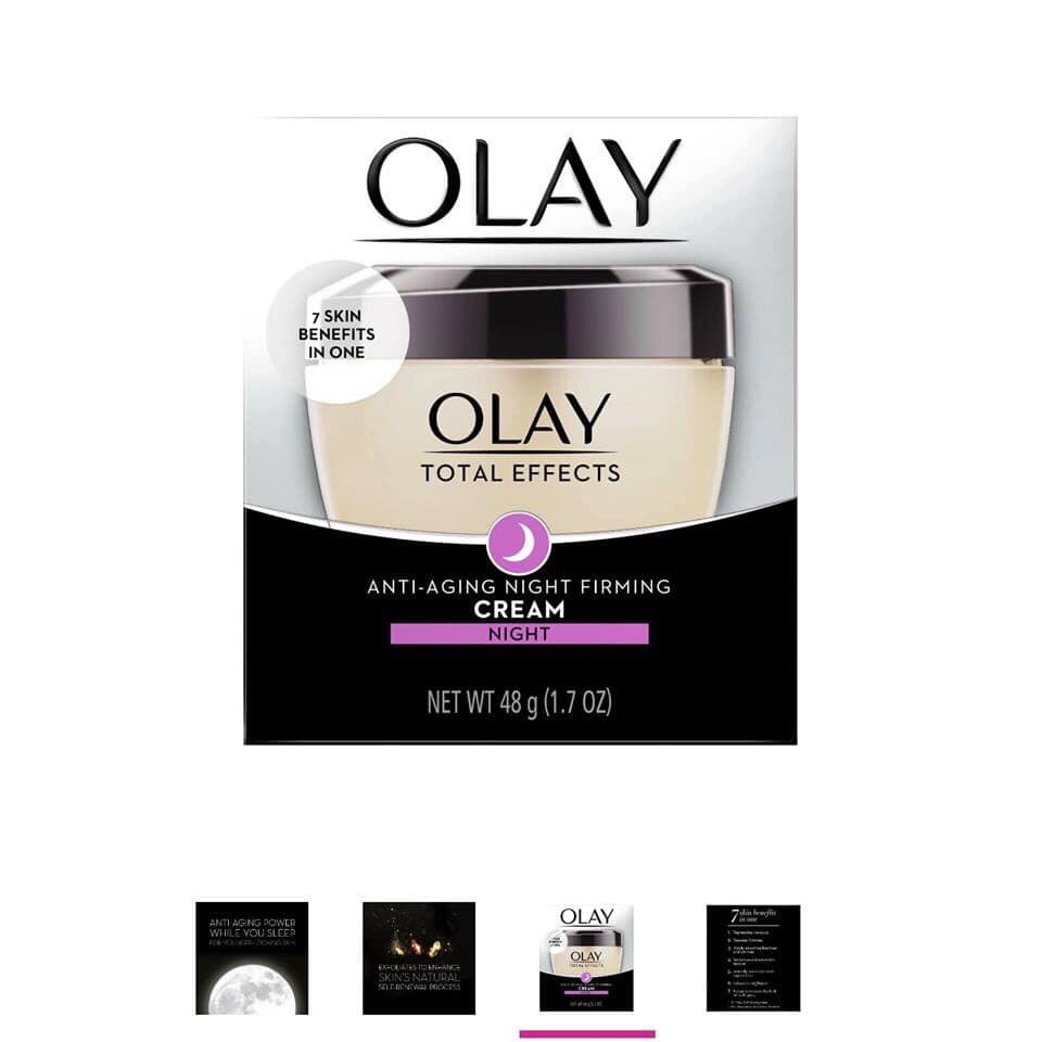 KEM DƯỠNG CHỐNG LÃO HÓA OLAY TOTAL EFFECTS 7IN1 ANTI AGING NIGHT FIRMING CREAM 48G NHẬP KHẨU CHÍNH HÃNG - 4674