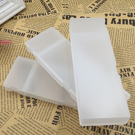 Hộp Bút Trong Suốt Hai Ngăn 210 * 70MM Phong Cách Nhật Bản