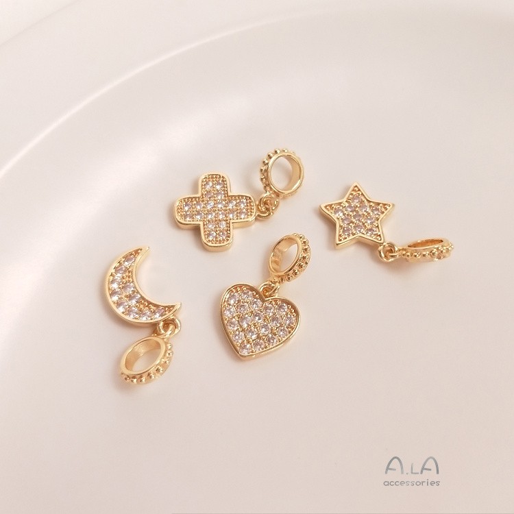 Dây Chuyền Mạ Vàng 14k Mặt Hình Ngôi Sao Năm Cánh Đính Đá Zircon Nhiều Màu Sắc