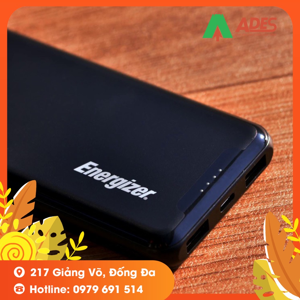 Sạc dự phòng Energizer UE10052 10,000mAh - Thiết kế sang trọng, gọn nhẹ - tích hợp 2 cổng outputs - Hàng chính hãng