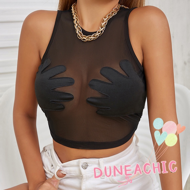 DUNEA Áo lưới xuyên thấu gợi cảm dành cho nữ
