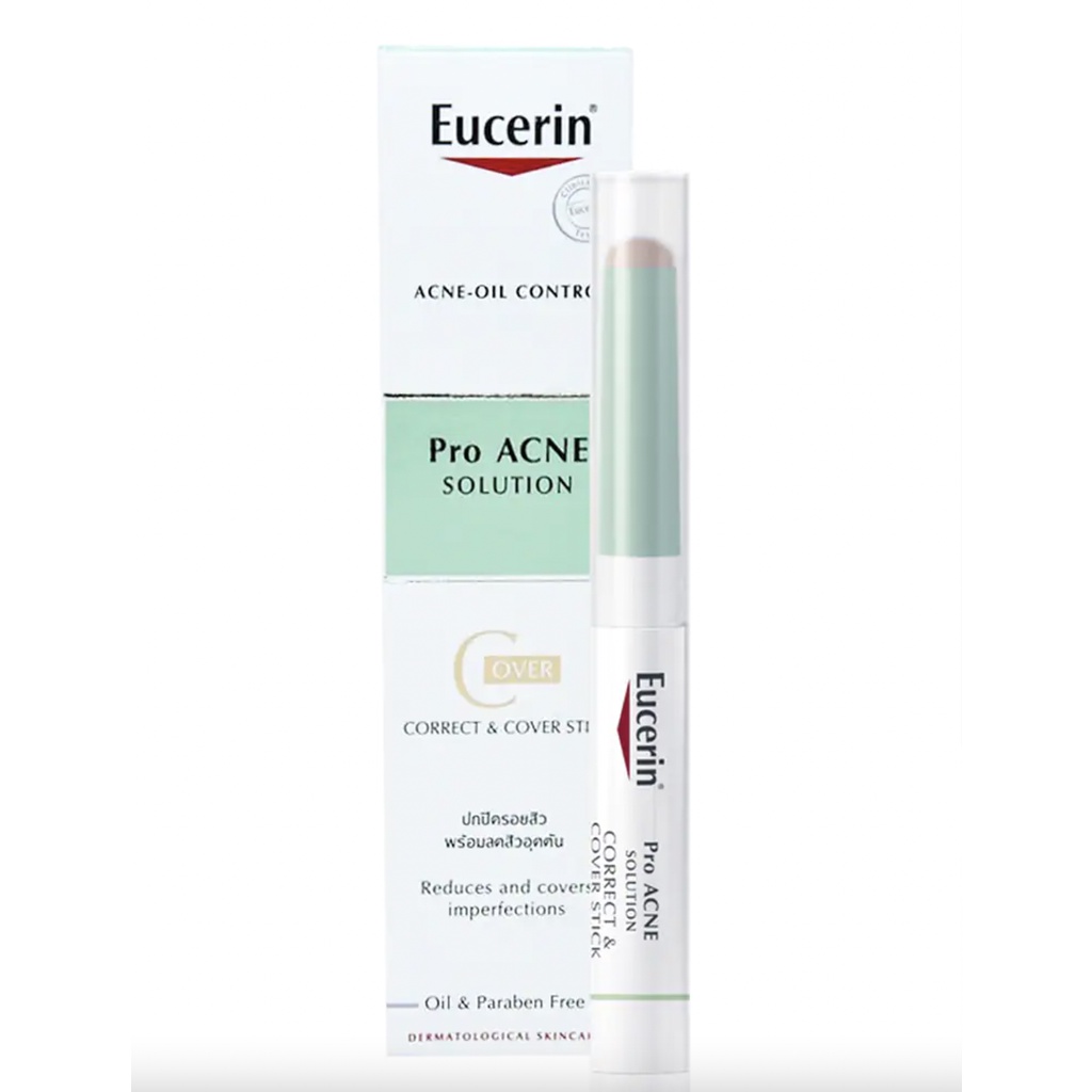 Bút giảm mụn &amp; che khuyết điểm EUCERIN ProAcne Correct &amp; Cover Stick 2g