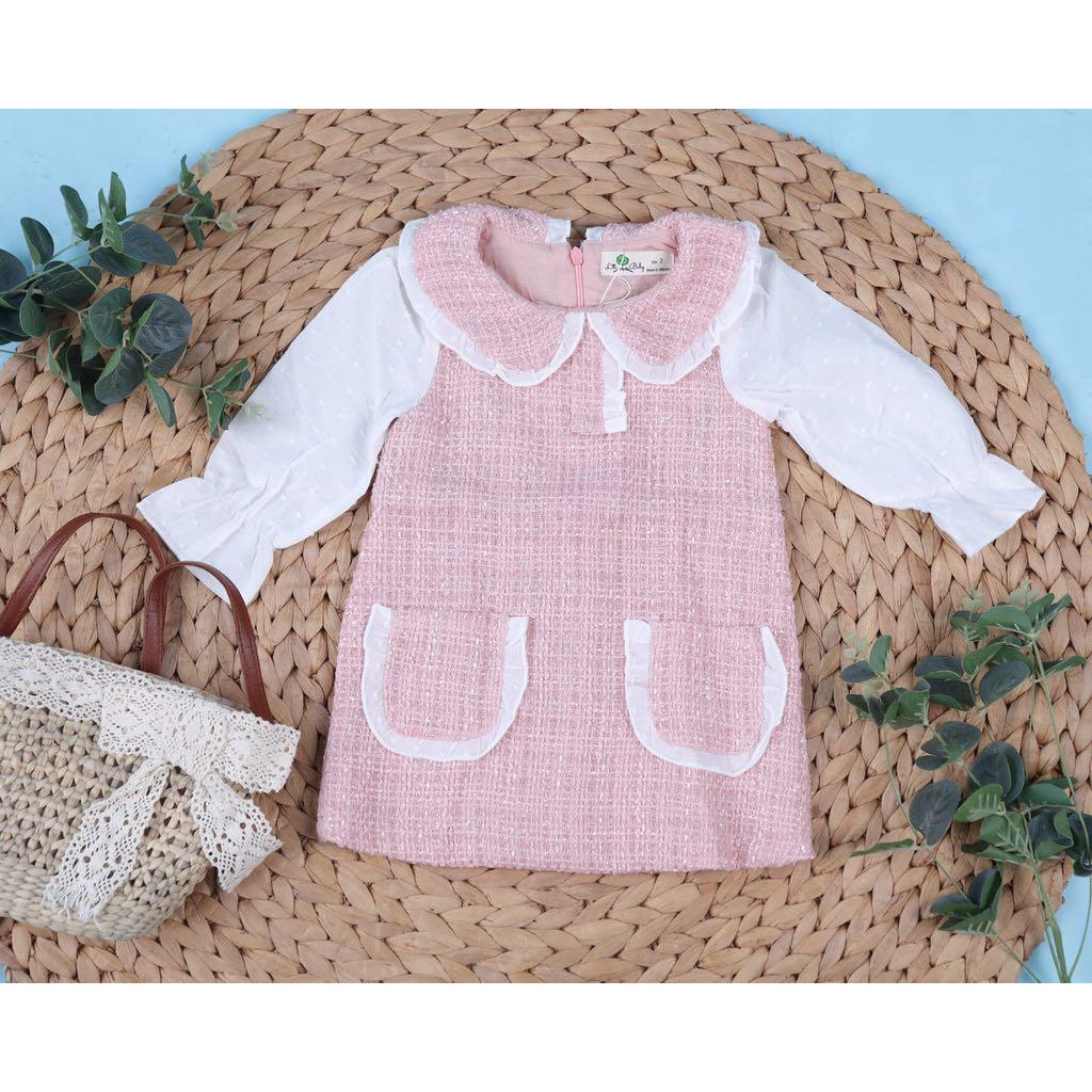 Váy dạ phối tay trắng LITIBABY size 2/7