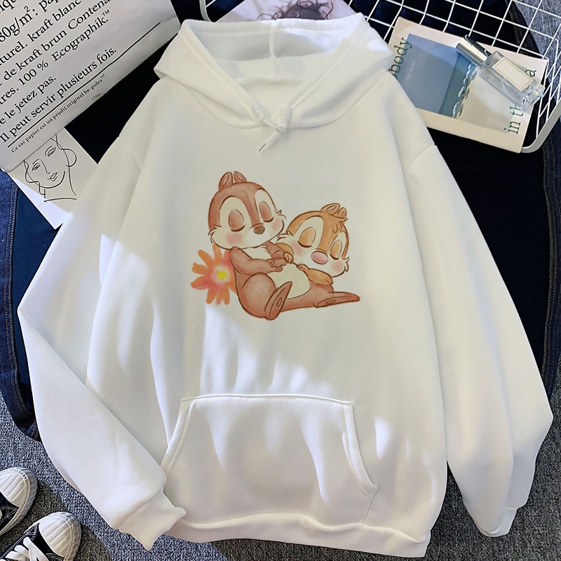 Áo hoodies nữ in hình Chip n Dale y2k cá tính
