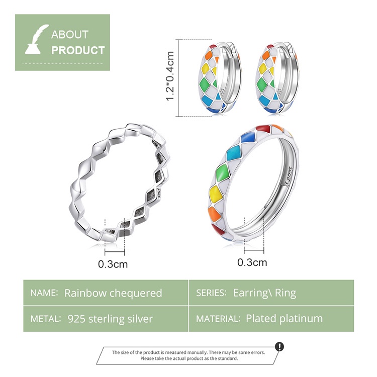 Bamoer Khuyên Tai Bạc 925 Hình Cầu Vồng Thời Trang Cho Nữ ZHS249-6