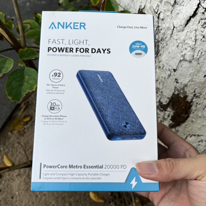 [Mã 99ELHA giảm 7% đơn 300K] [Newseal] Pin Sạc Dự Phòng ANKER Essential 20000mah PD 20W Metro Bọc vải Fabric - Mã A1287