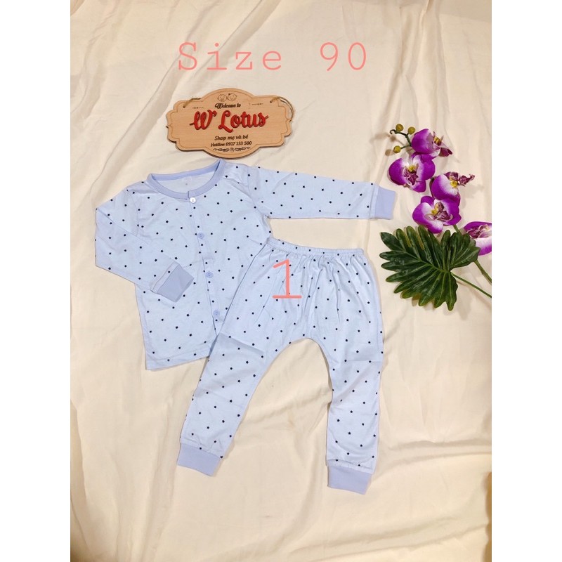 Bộ dài bé xuất hàn chất cotton đẹp mỏng mát (chọn màu)