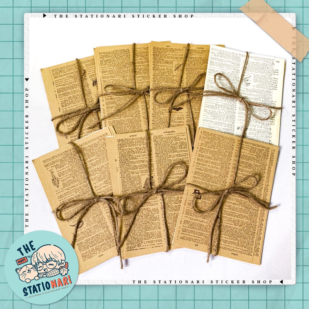 Set 20 tờ giấy kraft retro vintage mix 2 màu trang trí journal