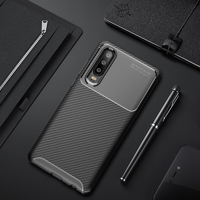 Huawei P30 P40 P20 Pro P20 P30 P40 Lite P40Pro+ Luxury Soft Silicone Thin Carbon Fiber Full Shockproof Bumper Case Cover