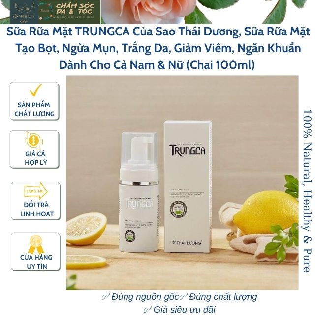 Sữa Rữa Mặt TRUNGCA Của Sao Thái Dương, Sữa Rữa Mặt Tạo Bọt, Ngừa Mụn, Trắng Da, Giảm Viêm, Ngăn Khuẩn Dành Cho Cả Nam &