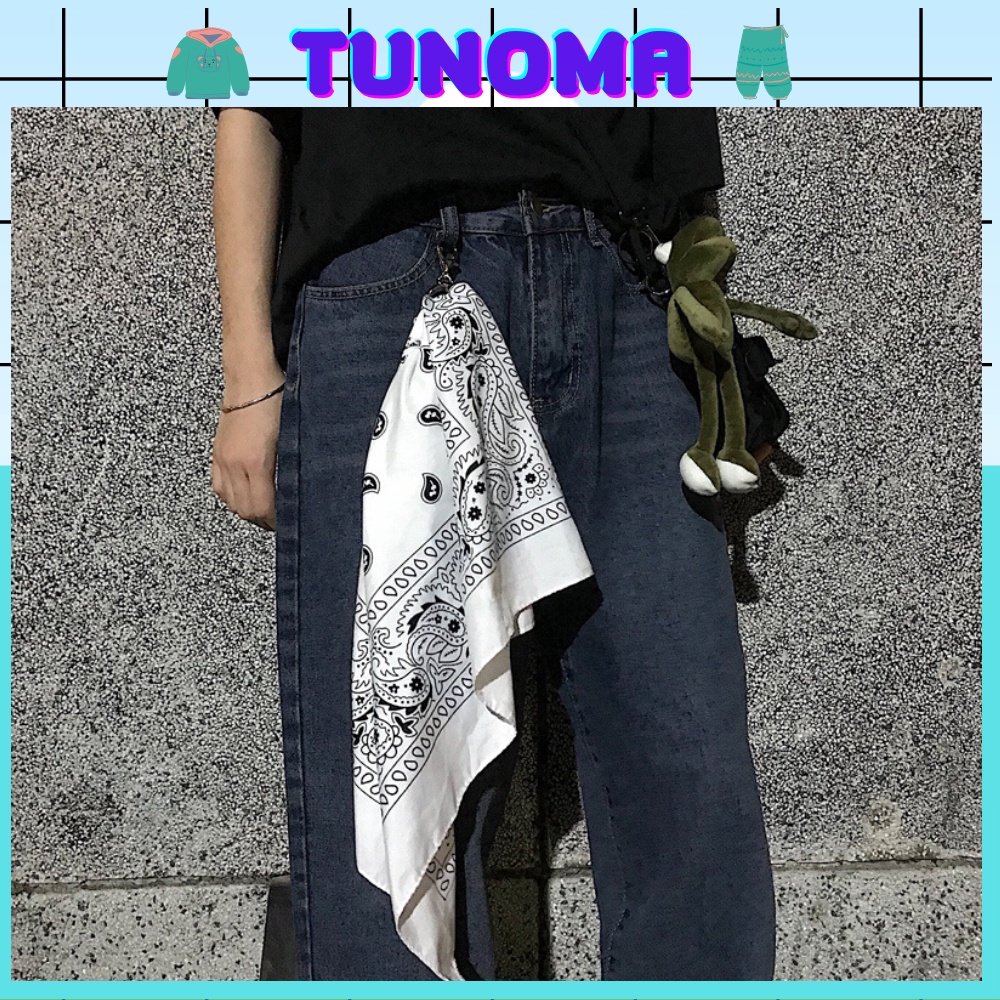 Khăn Bandana Tunoma khăn vuông lụa họa tiết cổ điển phong cách hip hop KBND08