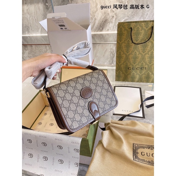 Túi đeo chéo nữ thương hiệu Gucci GG/GC Supreme Retro mẫu mới cao cấp da thật