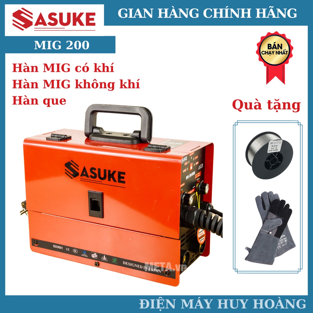 Máy hàn MIG mini 200 Sasuke - Máy hàn mig 3 chức năng tặng cuộn dây hàn MIG 1kg