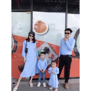 Đồng phục gia đình đi tiệc - áo gia đình tay dài - váy đôi mẹ bé mùa đông - áo đôi gia đình lịch sự đi tiệc