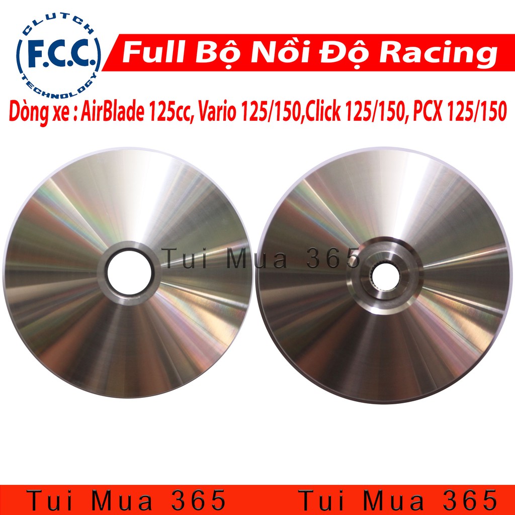 Bộ Nồi Trước Độ FCC Racing Honda Vario, AirBlade 125, Click 125, Sh Mode, Lead 125, PCX Tặng Kèm Bi Nồi