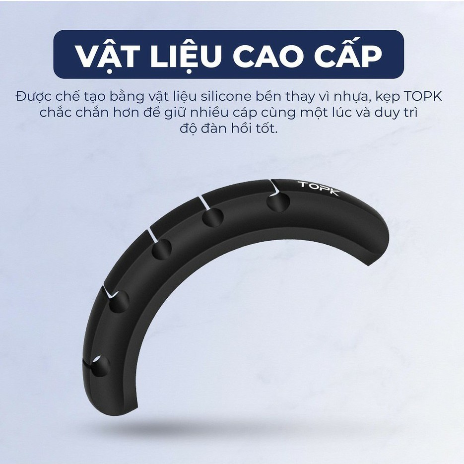 💞Chính hãng💞 Kẹp cố định dây cáp TopK L16 L35 - Đế dán silicon gọn gàng tiện dụng cho dây Tai Nghe, Cáp sạc