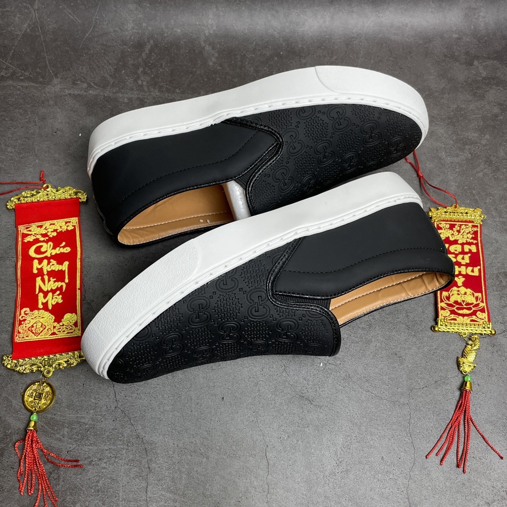 FULLBOX Slipon Nam, Giày Lười Nam gc & lv1. Đế cao su bao êm