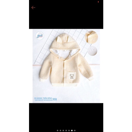 Khoác trần bông có tai thỏ, có túi hãng Goodmama- áo khoác trần bông