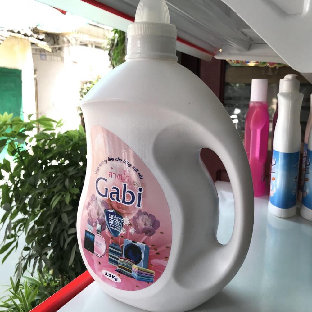 Nước giặt xả quần áo cao cấp Gabi đậm đặc thơm lâu, nước giặt Thái công nghệ sinh học Dung tích 3.6L