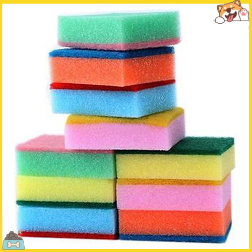 10 miếng mút rửa chén đĩa thiết kế 1 mặt nhám tiện dụng kích thước 7x10x3cm