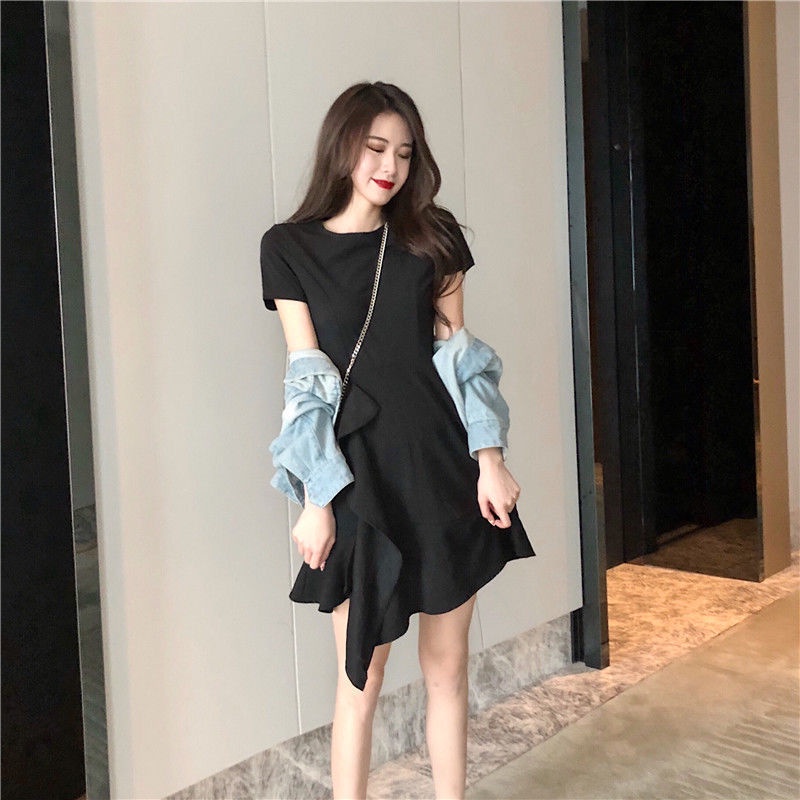 Đầm Đuôi Cá Ngắn Tay Viền Bèo Thời Trang Nữ Tính