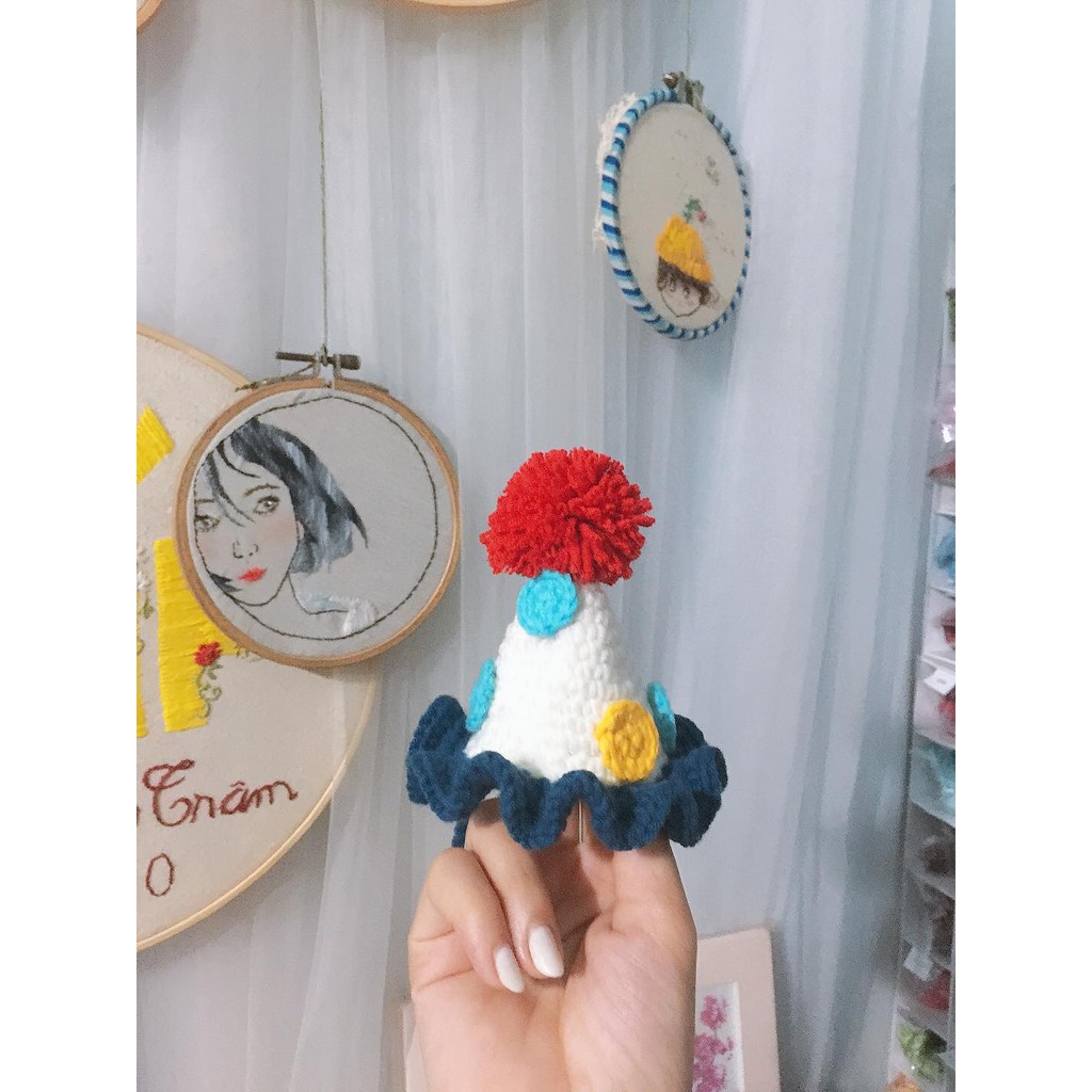 Mũ Len Thủ Công Hình Nón Cho Thú Cưng (Móc theo yêu cầu) - LỘC Homeis
