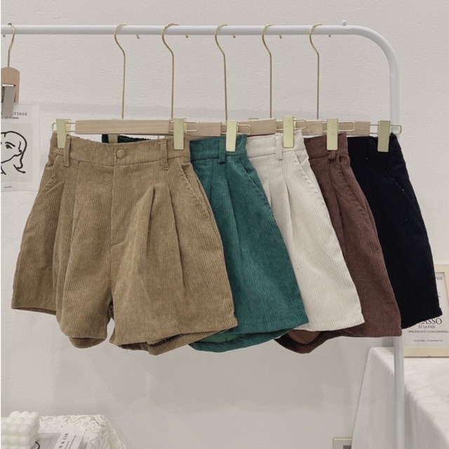 Quần short nhung lưng chun nhiều màu xinh ( Ảnh thật )