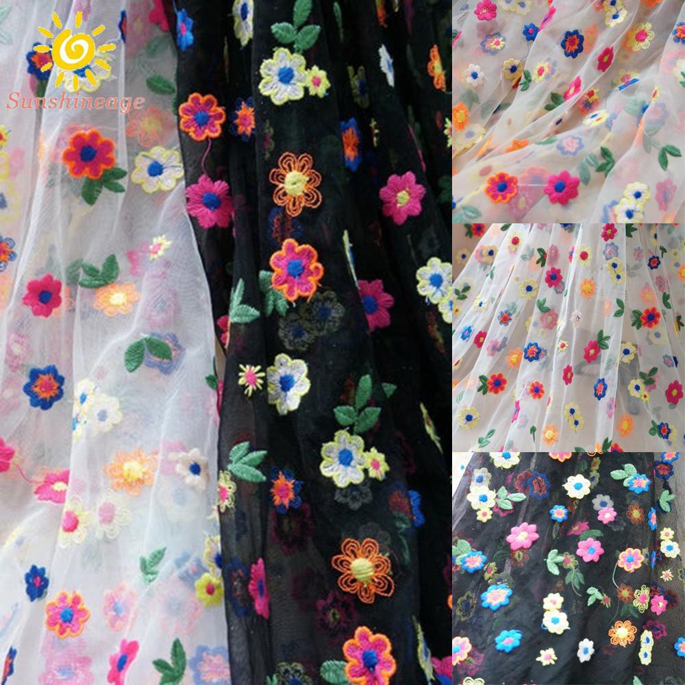 Vải Ren Thêu Hoa Xinh Xắn 91x135cm