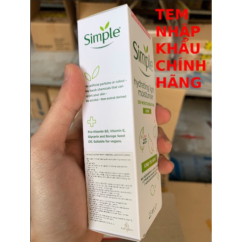 Kem Dưỡng ẩm Simple Kind To Skin Hydrating Light Moisturiser 125ml