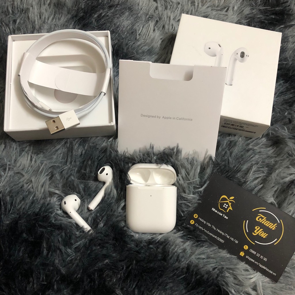 Tai nghe Bluetooth Airpods 2  Bản VIP | Đổi Tên - Định Vị - Check Setting | Tặng CASE Siêu Cute (TỰ CHỌN)