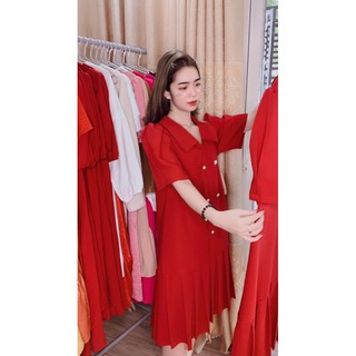 [𝐇𝐀̀𝐍𝐆 𝐓𝐇𝐈𝐄̂́𝐓 𝐊𝐄̂́] VÁY XẾP LY ĐÍNH CÚC NGỌC
