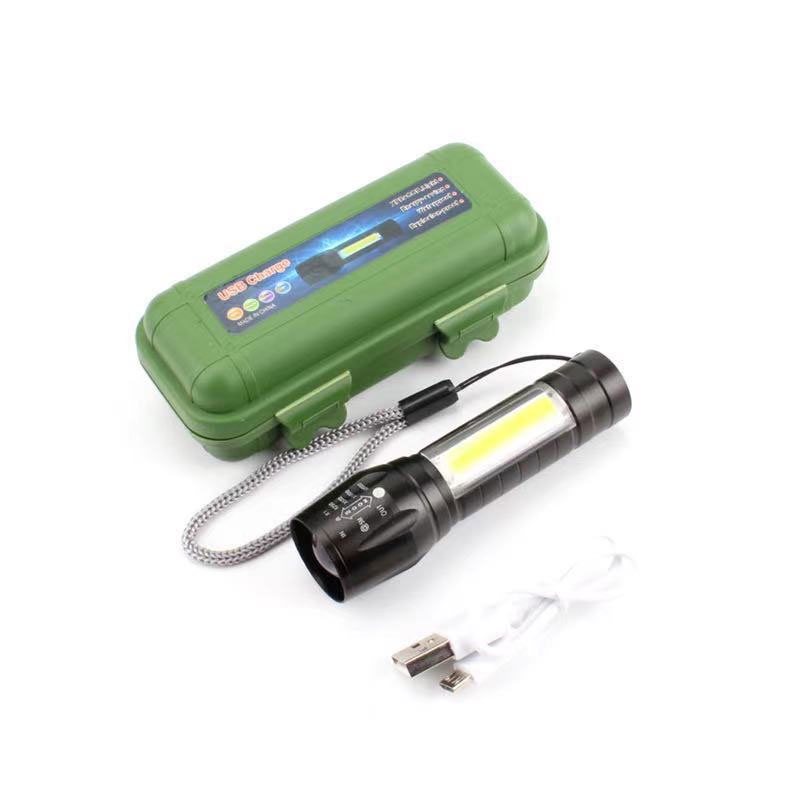 Đèn pin led LOCO FISH công suất cao tiện dụng sạc usb có thể điều chỉnh chế độ chiếu sáng dùng khi leo núi
