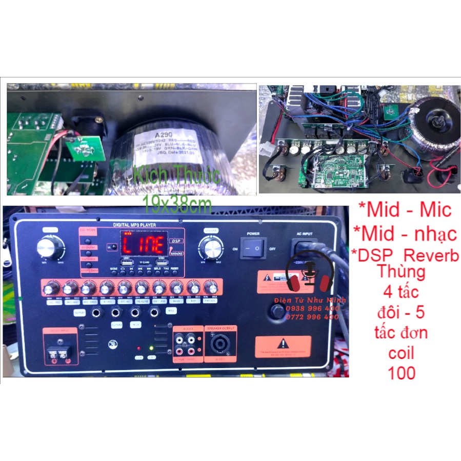 MẠCH LOA KÉO CÔNG SUẤT LỚN A290 - REVERB / DSP