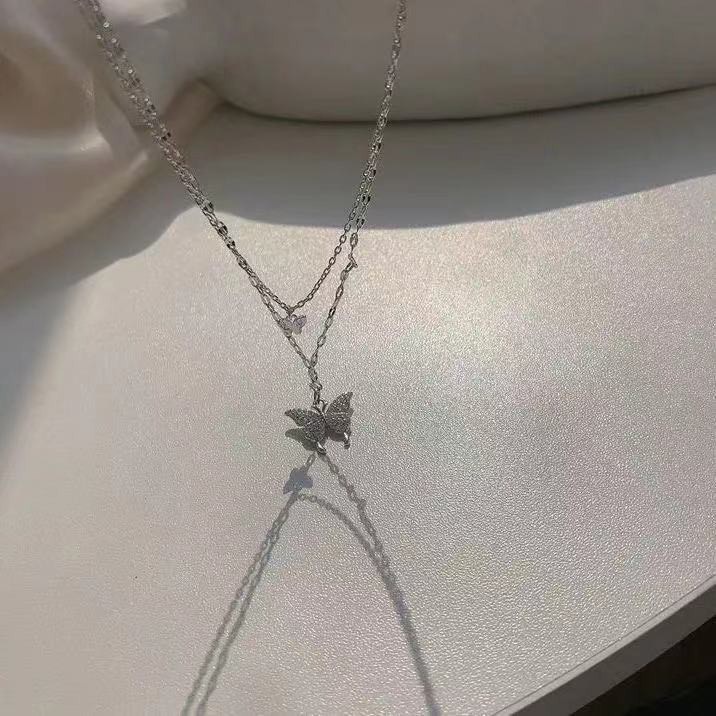 Dây chuyền nữ tinh xảo 2 in 1 nữ tính phong cách Hàn Quốc