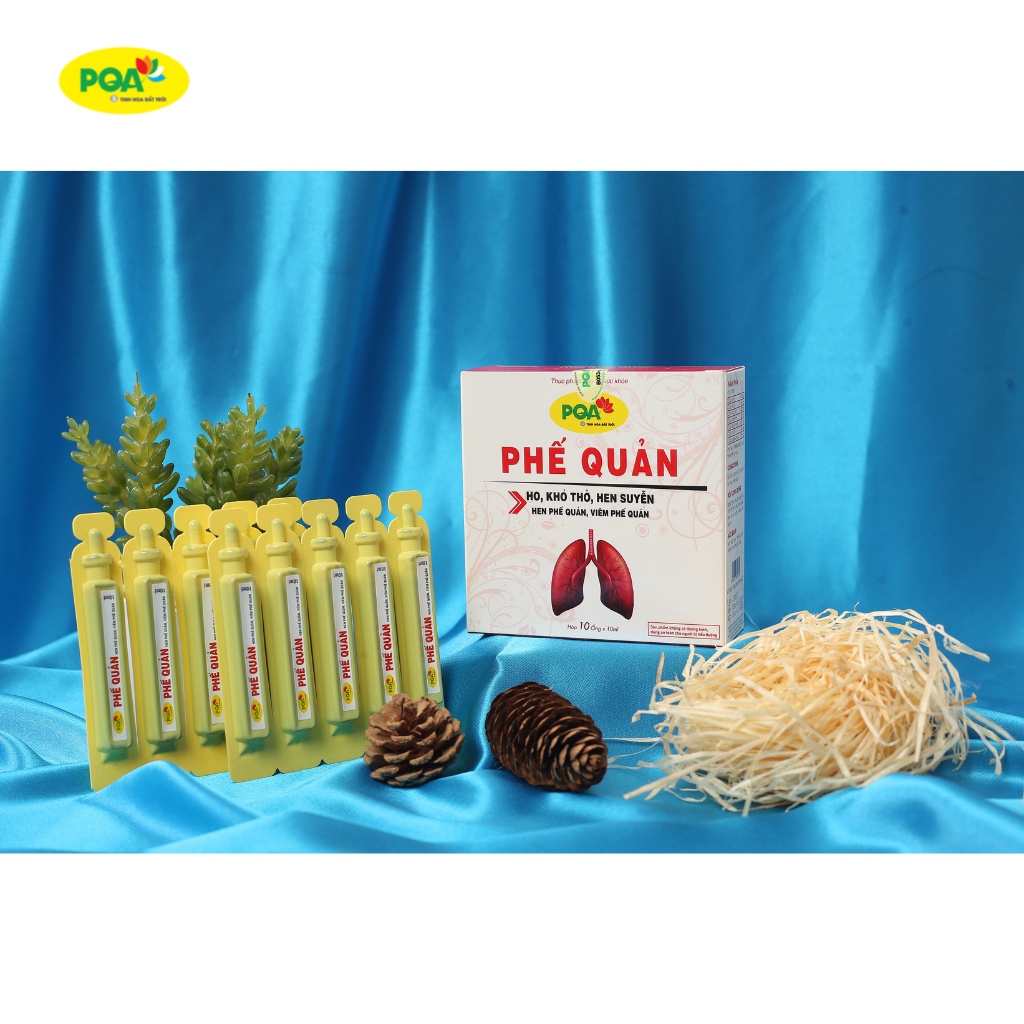 Phế Quản PQA Thành Phần Từ Thiên Nhiên Hỗ Trợ Ích Phế, Giảm Ho, Khó Thở, Hen Suyễn Hộp 10 Ống