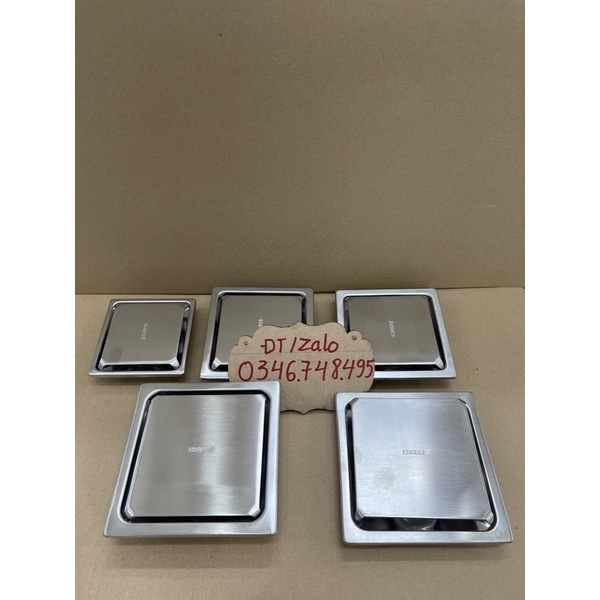 Thoát sàn Caesar KAG-ST1010E, phễu thoát sàn chống mùi hôi mặt Inox 304 kín, phễu thoát nước Caesar