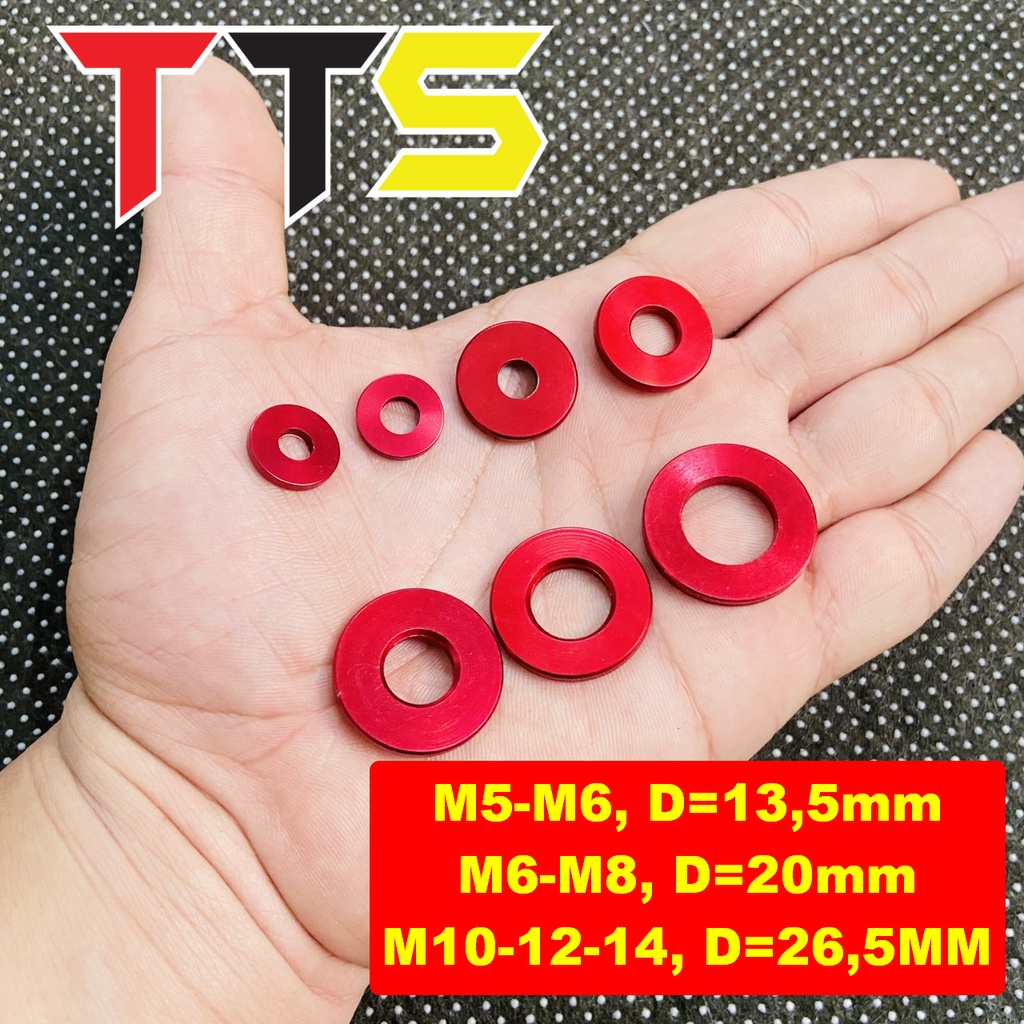 Lông đền nhôm lắp lốc máy, dàn áo, trục cốt bánh, cốt phuộc đầy đủ size từ 5ly đến 14ly