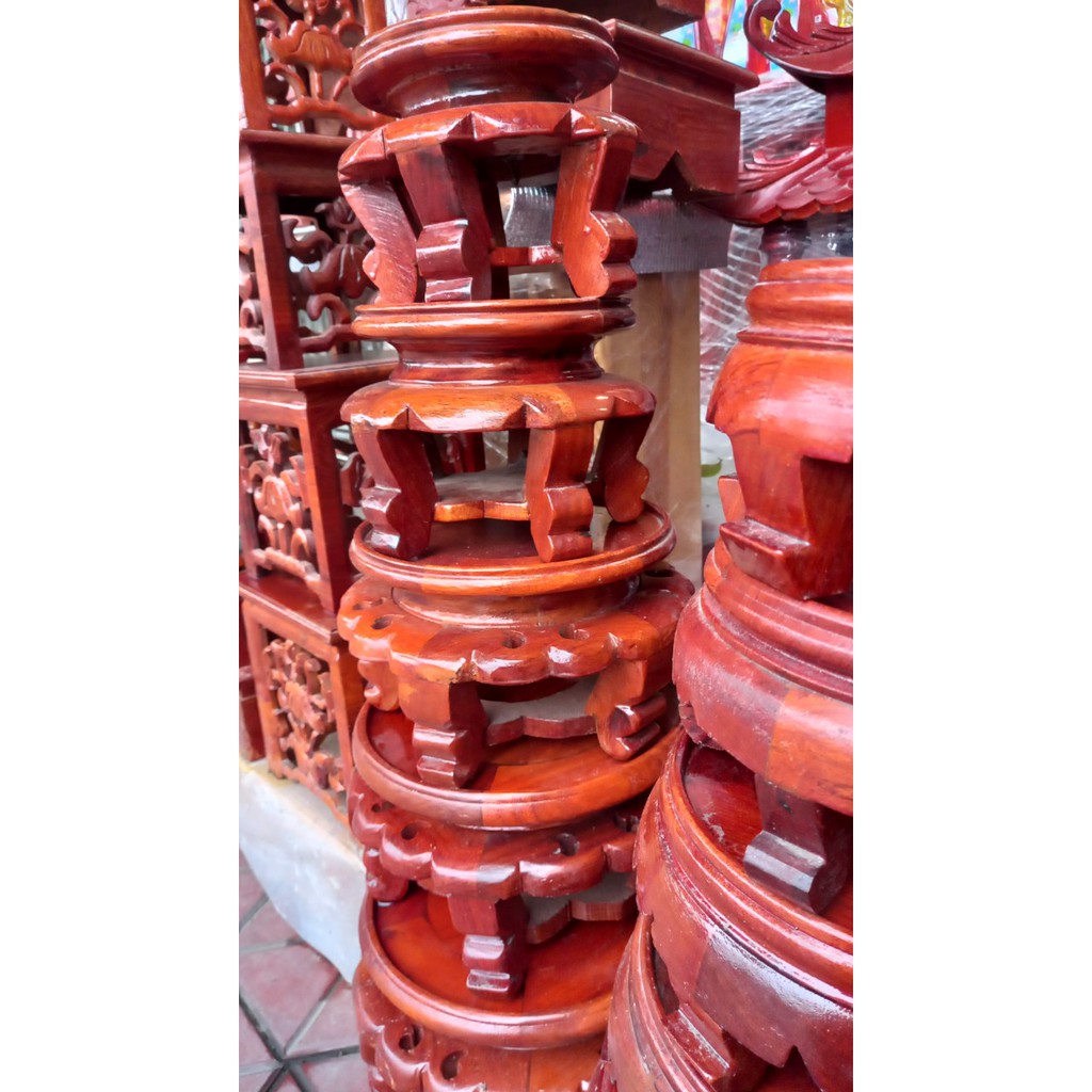 ĐÔN KỆ BÁT NHANG BAN THẦN TÀI BAN THỜ GIA TIÊN GỖ HƯƠNG LOẠI TRÒN