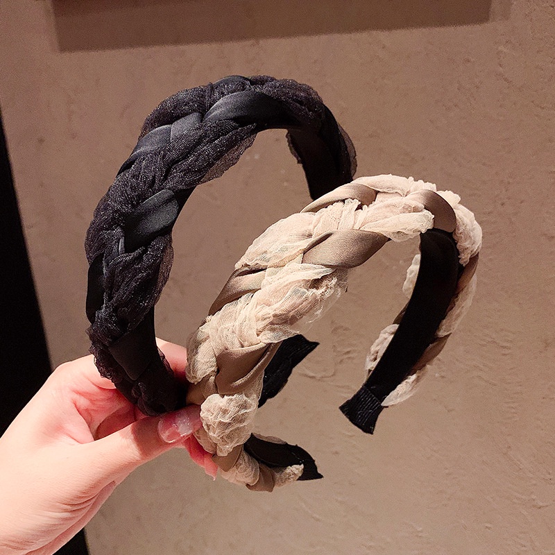 Băng Đô Cài Tóc Phối Lưới Phong Cách Hàn Quốc Cho Nữ